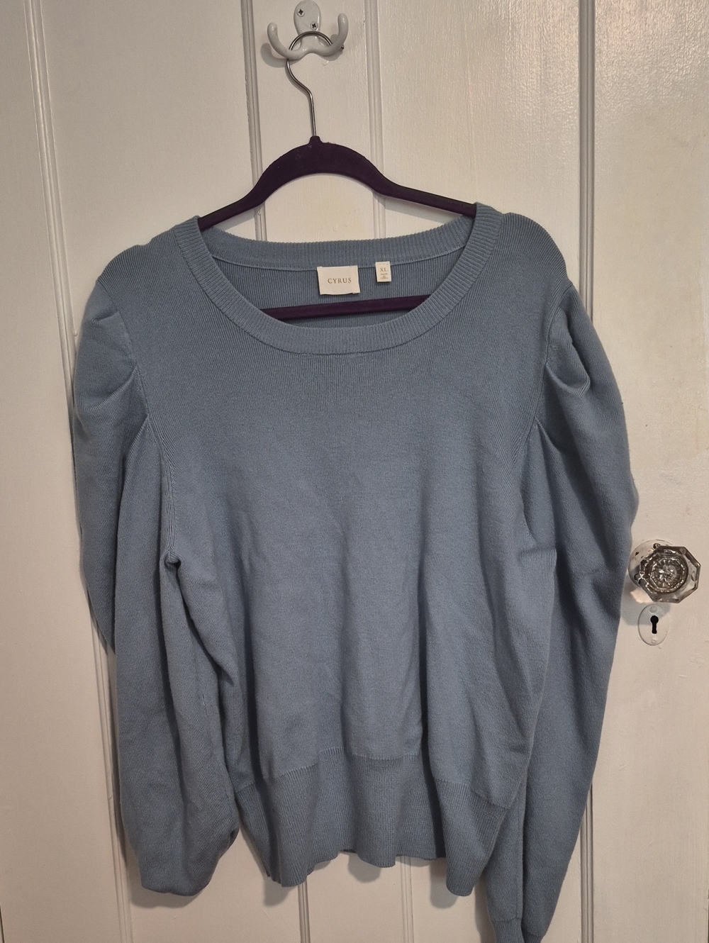Cyrus Powder Blue Scoop Neck Sweater